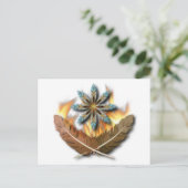 先住民赤尾の鷹の羽とフレイムデジタル ポストカード (スタンド正面)