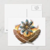 先住民赤尾の鷹の羽とフレイムデジタル ポストカード (正面/裏面)