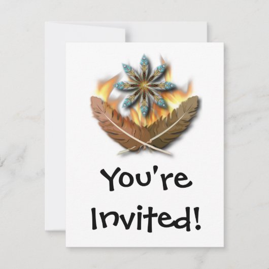 先住民赤尾の鷹の羽とフレイムデジタル 招待状 (正面)