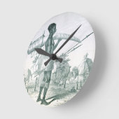 先住民運は飾アイボリーゾウントスクf ラウンド壁時計 (傾斜)