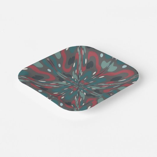 先住民部族の南西部の色のパターン ペーパープレート (傾斜あり)