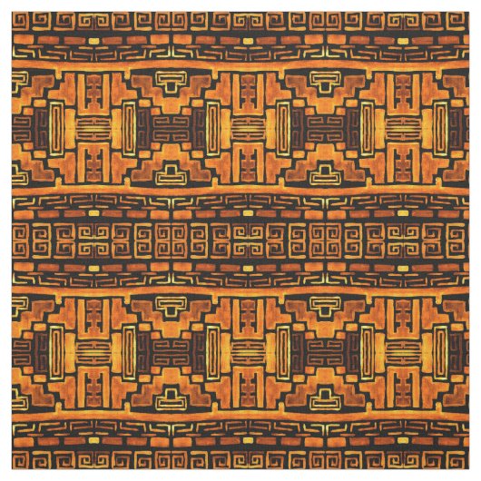 先住民部族柄青銅と茶 ファブリック (見本)