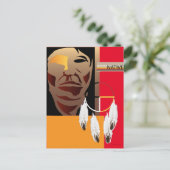 先住民顔付き葉書および薬車 ポストカード (スタンド正面)