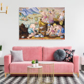 先住民魚釣りインダス上の巨大なアサリのためのプラット キャンバスプリント (インサイチュ (リビング))