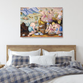 先住民魚釣りインダス上の巨大なアサリのためのプラット キャンバスプリント (インサイチュ (寝室))