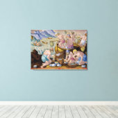 先住民魚釣りインダス上の巨大なアサリのためのプラット キャンバスプリント (インサイチュ (ウッドフロア))