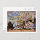 先住民魚釣りインダス上の巨大なアサリのためのプラット ポストカード (正面/裏面)