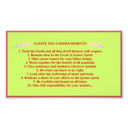 先住民10コマンド写真紙ポスター フォトプリント            (正面)