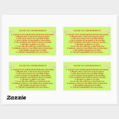 先住民10戒めステッカー 長方形シール (シート)