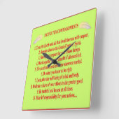 先住民10指令アクリル製壁時計 スクエア壁時計 (傾斜)