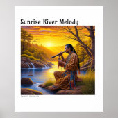 先住民 – アメリカンブルーとイエローデジタル風光明媚 ポスター (正面)