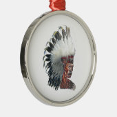 先住民·アメリカン·インディアン·イン·ヘアドレス メタルオーナメント (右)