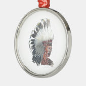 先住民·アメリカン·インディアン·イン·ヘアドレス メタルオーナメント (左)