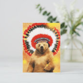 先住民・アメリカン・インディアン・ベア！ ポストカード (スタンド正面)