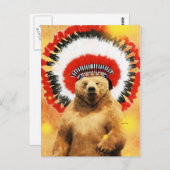 先住民・アメリカン・インディアン・ベア！ ポストカード (正面/裏面)
