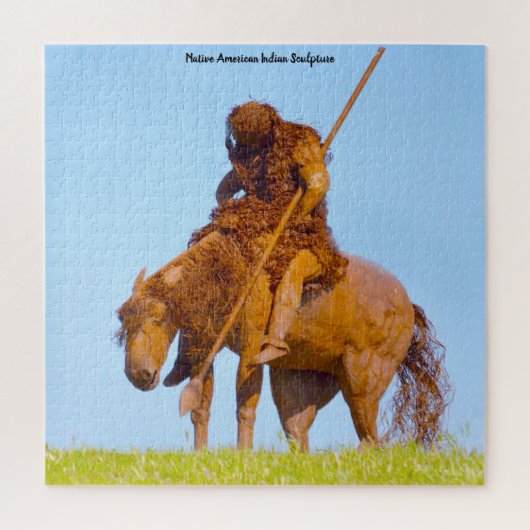 先住民・アメリカン・インド彫刻 ジグソーパズル (縦)