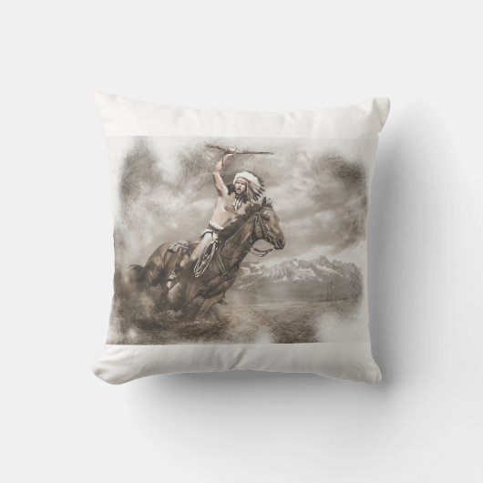 先住民・アメリカン・ウォリアー・スピリット クッション (正面)