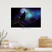 先住民・アメリカン・ウルフ・イーグル・ムーン・ポスター ポスター (キッチン)