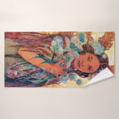 先住民·アメリカン·ウーマン·ミュシャ バスタオル (バスタオル)