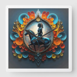 「先住民・アメリカン・ドリームスケープ」 スクエア壁時計