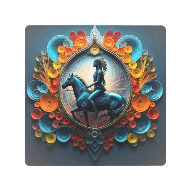 「先住民・アメリカン・ドリームスケープ」 メタルプリント (正面)