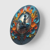 「先住民・アメリカン・ドリームスケープ」 ラウンド壁時計 (傾斜)