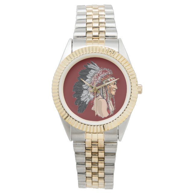 「先住民・アメリカン」 腕時計 (正面)