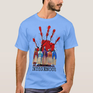 先住民・アメリカ先住民の赤手女性の贈り物 Tシャツ