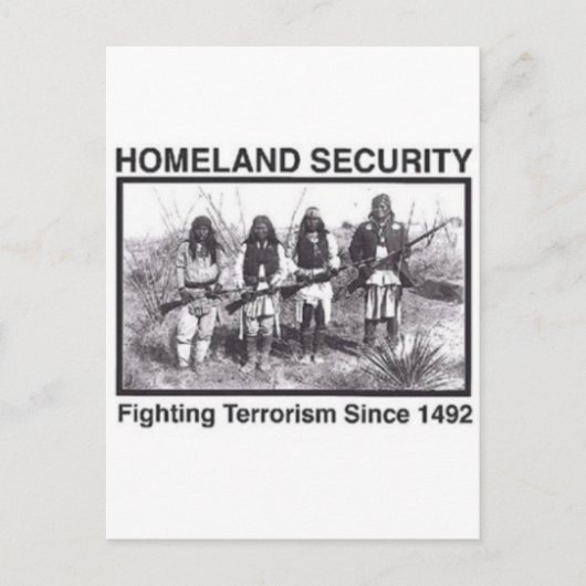 先住民・アメリカ国土安全保障Tシャツ ポストカード (正面)