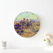 先住民・ザ・スカウツ CM ラッセル ネイティブアメリカ ラージ壁時計 (ホーム)