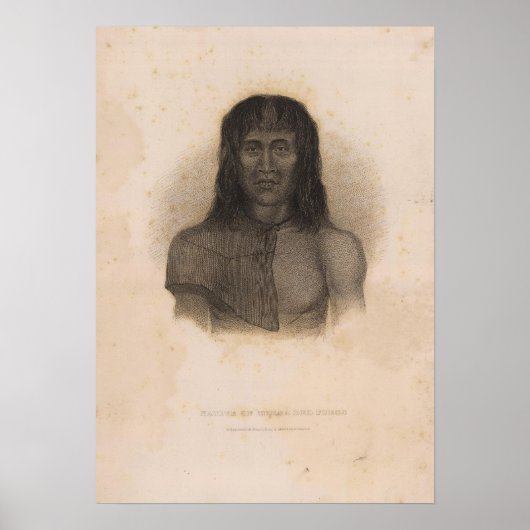 先住民、テラ・デル・フエゴ、アルゼンチン、チリ ポスター (正面)