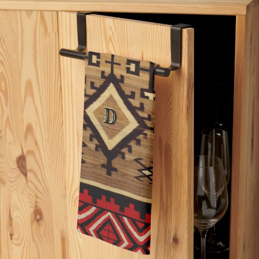 先住民Am.デザインの出力イニシャル キッチンタオル (三つ折り)