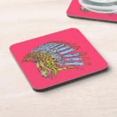 先住民American Headdress、追加文字 コースター (左側)