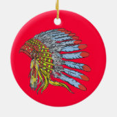先住民American Headdress、追加文字 セラミックオーナメント (裏面)