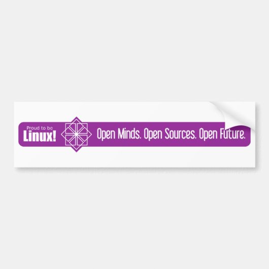 先入観のない考慮、開いた源、開いた未来- CentOS バンパーステッカー (正面)