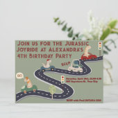 先史パーソナライズされた史カラフル恐竜 招待状 (スタンド正面)