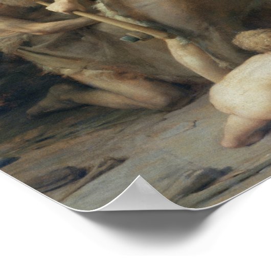 先史人狩りクマ， 1832 ポスター (角)