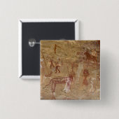 先史前の岩絵、赤子、サハラ 缶バッジ (正面&裏面)