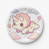 先史時代お洒落の恐竜の赤ちゃんシャワー ペーパープレート (正面)