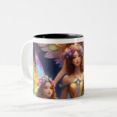 先史時代のおもしろいとモダンスタイル! ツートーンマグカップ (正面左)