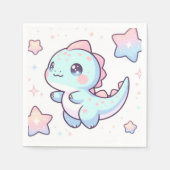 先史時代のおもしろい恐竜の赤ちゃんシャワー スタンダードカクテルナプキン (正面)