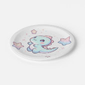 先史時代のおもしろい恐竜の赤ちゃんシャワー ペーパープレート (アングル)