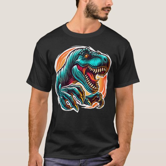 先史時代のエピックダイノアタックTレックス Tシャツ (正面)