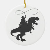 先史時代のカウボーイ乗馬恐竜 セラミックオーナメント (正面)