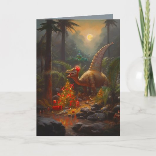 先史時代のクリスマスカード サンキューカード (正面)