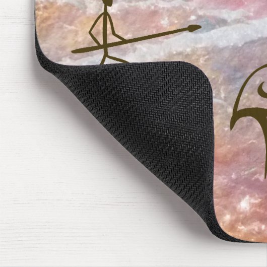 先史時代のスタイル絵画洞窟のハンターと動物 マウスパッド (コーナー)