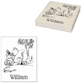 先史時代のトリケラトプス恐竜の名前 ラバースタンプ (押印)