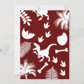 先史時代のラプター恐竜の赤ちゃんシャワー 招待状 (裏面)