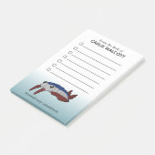 先史時代の動物のアノマロカリスとチェックリスト ポストイット (アングル)