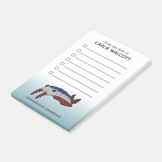 先史時代の動物のアノマロカリスとチェックリスト ポストイット (アングル)